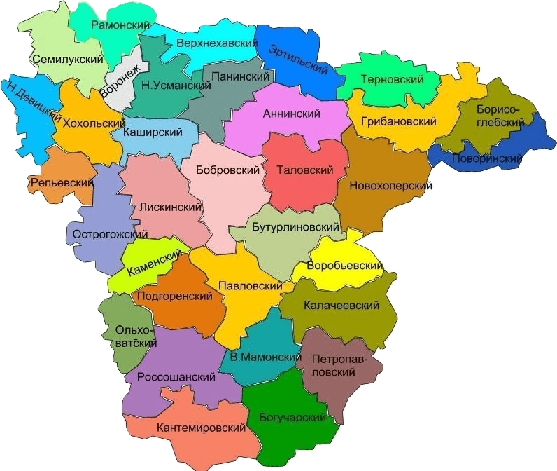 Карта Воронежской области